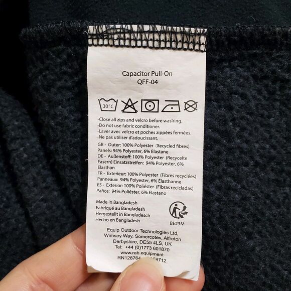 RAB Capacitor Pull-On Sweatshirt Size M 1/3 Zip Pockets Fleece Gray Outdoor Mens - Picture 8 of 8